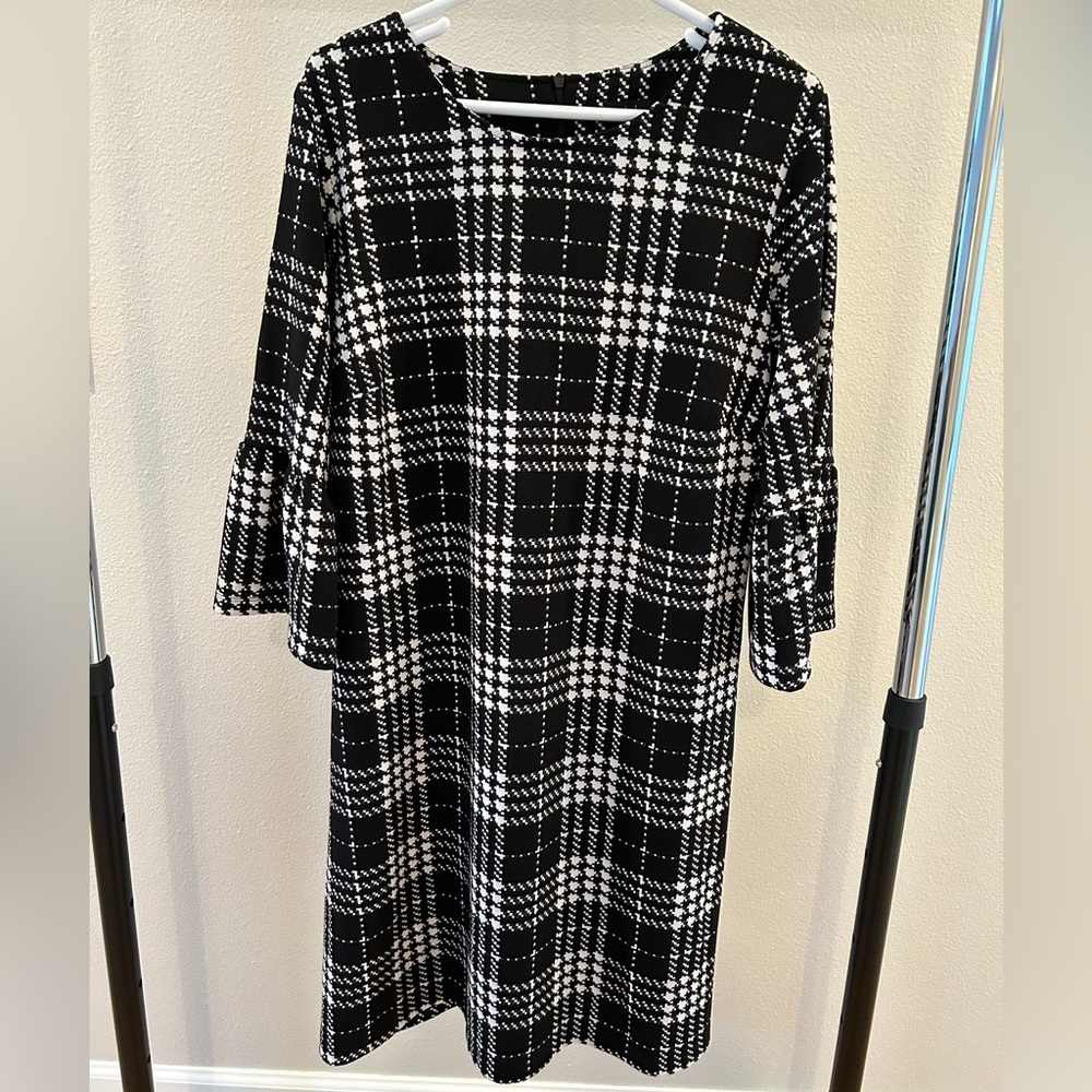 Black & White Bell Sleeve Dress